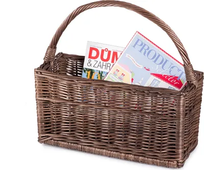 Produktbild von JIPRO® Korb aus Weide für Zeitschriften Provence Dialog III. - Weidenkorb - B 45 x T 18 x H 23/41(cm)