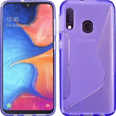 Produktbild von cofi1453® S-Line Hülle Bumper kompatibel mit Samsung Galaxy A20e (A202F) Silikonhülle Stoßfest Handyhülle TPU Case Cover Lila