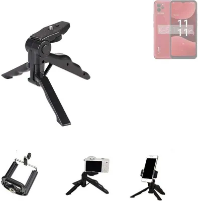 Produktbild von K-S-Trade Stativ Tisch-Ständer Dreibein Handy-Stativ Ständer kompatibel mit Lava Blaze NXT Mini-Stativ Smartphone Tripod Handy-Stativ aus Plastik