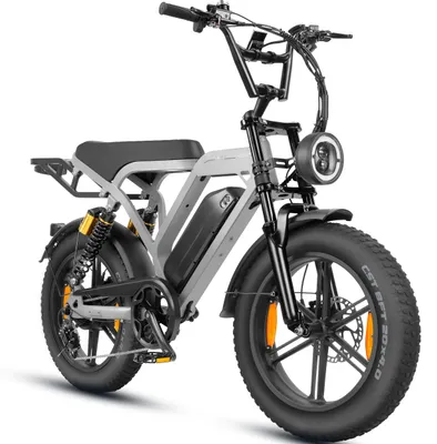 Produktbild von Draixcor E7 2.0 E-Bike 20 Zoll Fatbike, 48V 15Ah 720Wh, bis 108 km, 250W 80Nm, Shimano 7-Gang, Hydraulikbremsen, Vollfederung, Grau, LED-Blinker, LCD