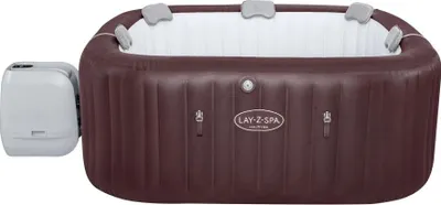 Zdjęcie produktu dla Bestway® LAY-Z-SPA® energooszczędna wanna z hydromasażem Maldives HydroJet Pro™ ze sterowaniem za pomocą aplikacji, dla 7 osób 201 x 201 x 80 cm, mahoń