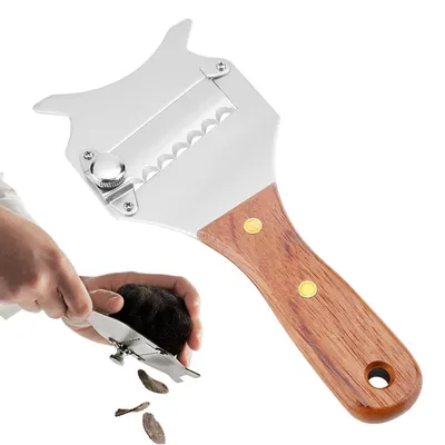 Productafbeelding van Truffelschaaf, Professionele Kaasschaaf van Roestvrij Staal met Houten Handvat