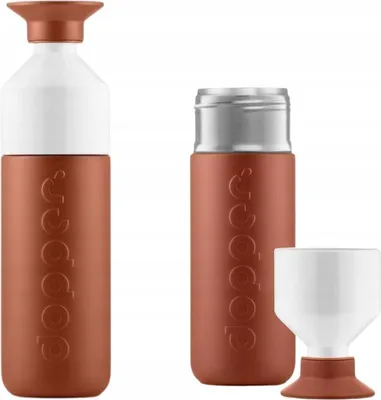 Zdjęcie produktu dla Butelka termiczna Dopper Terracotta 350 ml z kubkiem
