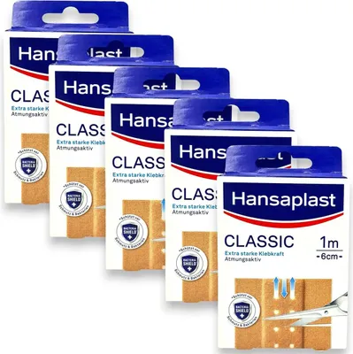 Produktbild von 5x  Hansaplast Classic 5x 1 m  6 cm braun