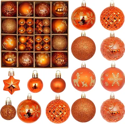 Immagine prodotto di Set di palline di Natale in plastica, 44 pezzi, da 3 a 6 cm, infrangibili, per decorazioni natalizie