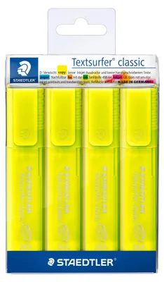 Immagine prodotto di STAEDTLER® 364-1P WP4 Evidenziatore Textsurfer, confezione da 4, giallo
