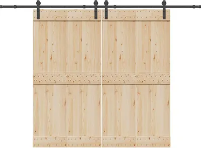 Produktbild von vidaXL Schiebetürbeschlag-Set 305 cm Stahl Schwarz