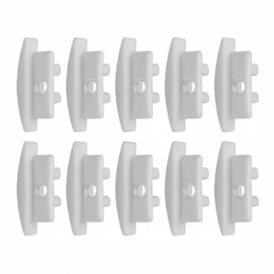 Produktbild von MasterLED 10er Set Endkappen für LED Alu-Profil Einbau Grau mit Loch Zubehör