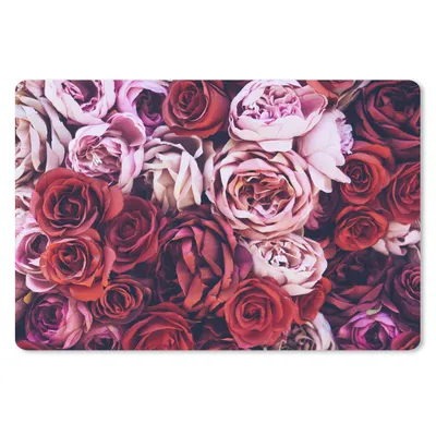 Produktbild von MuchoWow® Schreibtischunterlage Rosen - Rot - Rosa 60x40 cm - XXL Mauspad - Großes Mauspad