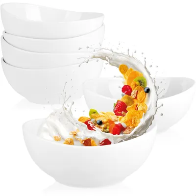 Produktbild von com-four® 6x Schalen aus Keramik 500ml - Müslischalen weiß