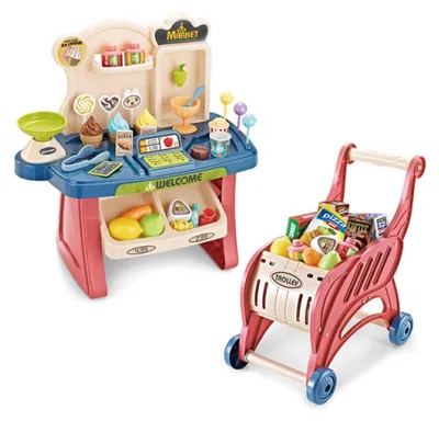 Obrázok produktu pre WOOPIE Obchod Supermarket Nákupný košík Zmrzlina Cukrovinky + 40 akcií