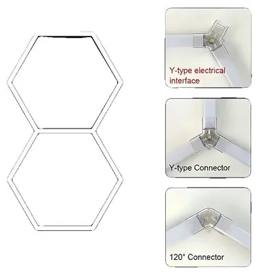 Produktbild von Hexagon LED-Deckenleuchte, hohe Helligkeit, einfache Installation, HE9717