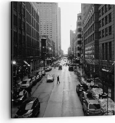 Produktbild von Bild auf Leinwand - Leinwandbild - Stadt Straße Haus - 70x70cm - Wand Bild - Wanddeko - Wandbilder - Leinwanddruck - Bilder - Kunstdruck - Wanddekoration - Leinwand bilder - Wandkunst - AC70x70-3688