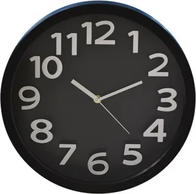 Produktbild von Wanduhr 33cm schwarz chrom Küchenuhr Bahnhofsuhr Wohnzimmeruhr Bürouhr Wanddeko