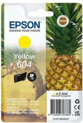 Produktbild von Epson 604 Singlepack - 2.4 ml - Gelb - original - Blister mit RF- / akustischem Alarmsignal - Tintenpatrone - für Expression Home XP-2200, 2205, 3200, 3205, 4200, 4205, WorkForce WF-2910, 2930, 2935, 2950