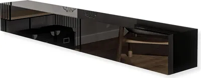 Image de Meuble TV Noir Brillant 270cm - Armoire Moderne - Meuble TV - Table basse - Meuble TV pour le salon