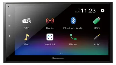 Produktbild von Pioneer DMH-A340DAB, Schwarz, 2 DIN, 200 W, 4.0 Kanäle, 50 W, Android, iOS