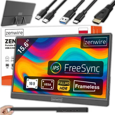Immagine prodotto di Monitor portatile - Monitor - USB-C Full HD - 1920x1080 IPS HDR - HDMI - per laptop - 15,6 pollici
