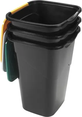 Produktbild von HEIDRUN Abfallbehälter-Set 3 × 50 l schwarz