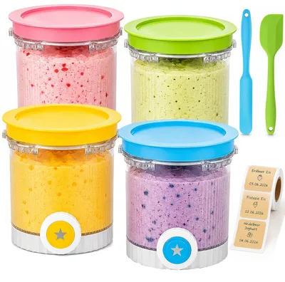 4 Eisbecher 480 ml kompatibel mit Ninja Creami Swirl NC700/NC701EU