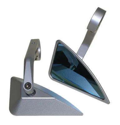 Produktbild von 2x Motorrad Spiegel Lenkerendenspiegel Alu CNC silber universal