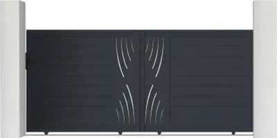 Produktbild von Schiebetor aus aluminium 3,5m VELETA H.160cm grau