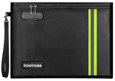 Zdjęcie produktu dla Torba ognioodporna na dokumenty - 38 x 28 cm - Z zamkiem szyfrowym - Wodoodporna