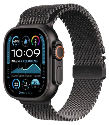 Produktbild von Apple Watch Ultra 2, Titan Schwarz, Schwarz, 49mm, GPS + Cellular, Medium