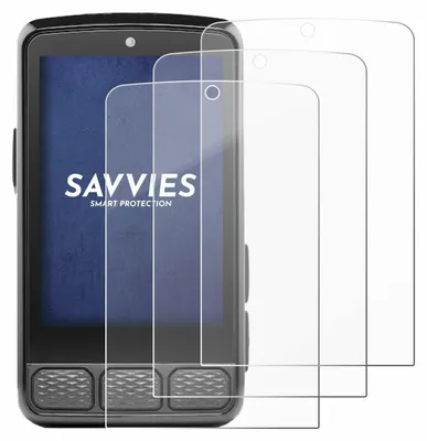 Produktbild von 3x Savvies Schutzglas Folie für Wahoo Elemnt Roam 3 9H Panzer Schutzfolie Glas Displayschutz klar transparent