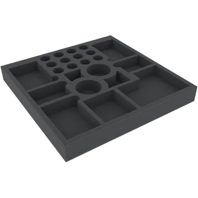 Productafbeelding van Schuimrubberinlegger met 23 compartimenten voor bordspellen, afmetingen 295x295x35 mm