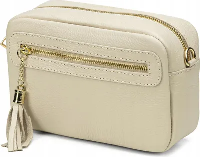 Immagine prodotto di Borsa a tracolla in pelle beige Vera Pelle da donna