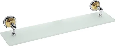 Produktbild von BETRO GOLD Glasablage Messing Gold Chrom Glas 600x87x120 mm für Bad & WC >> zum Bohren