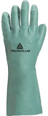 Image de Gant de travail NITREX VE802 nitrile floqué coton 33cm vert T9/10 - DELTA PLUS - VE802VE09