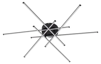 Produktbild von Lindby LED-Deckenleuchte Elviano, Ø 80 cm, schwarz, 3.000 K