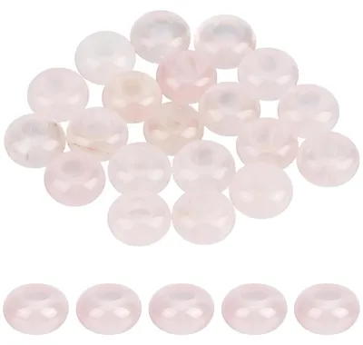 Rosenquarz Rondelle Perlen, 20 Stück, großes Loch, DIY Schmuck
