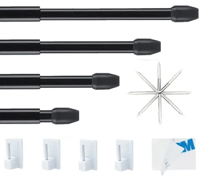 Imagen del producto de 4 barras extensibles para marcos de ventanas, ajustables de 30 a 50 cm, de color , para ventanas y armarios
