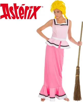 Gutemine Kostüm aus Asterix & Obelix für Damen Gr. S-XL rosa Oberteil und Rock Lizenz-Kostüm Film Fernsehen Fasching Karneval Mottoparty Paar- und Gruppenkostüm