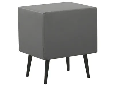Produktbild von BELIANI Nachttisch Grau Kunstleder mit 2 Schubladen Modern Minimalistisch Glamour Look Schlafzimmer