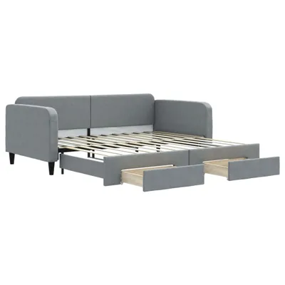 Obrázok produktu pre vidaXL Rozkladacia posteľ so zásuvkami Svetlo šedá 100x200 cm Látka