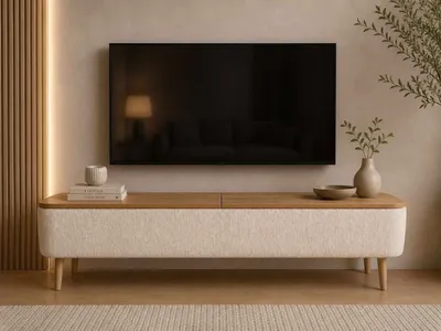 Obrázok produktu pre Skye Decor, kvalitný televízny stojan (3-dielny) – Imitácia dreva "Sapphire", 120 cm, 100% melamín