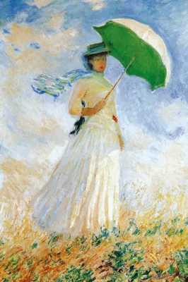 Produktbild von Claude Monet Kunstdruck Bild - Frau Mit Sonnenschirm, 1886 (120 x 80 cm)