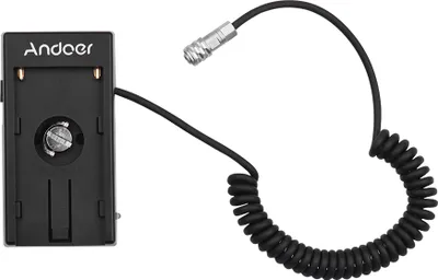 Obrázek produktu pro Andoer Napájecí adaptér Blackmagic Cinema Camera BMPCC 4K s pružinovým kabelem pro baterii Sony NP-F970 F750 F550