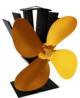 Image de Ventilateur de chauffage, 4 pales, silencieux, doré