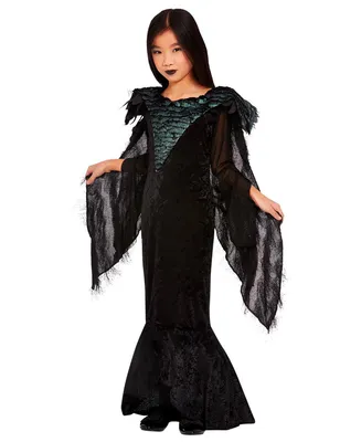 Zdjęcie produktu dla Kostium księżniczki kruka dla dziewczynki Kostium na Halloween czarny