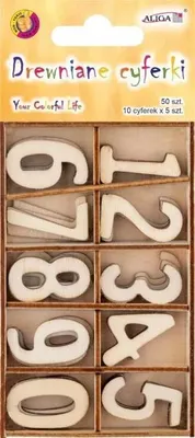 Image de Chiffres en bois, 2,7 cm, 50 pièces - Aliga
