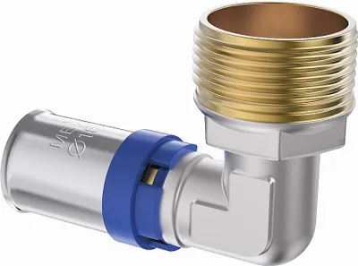 Produktbild von Mexen PEX-P Pressfitting-Winkel, verpressbar PEX 20 x 3/4 AG - W97127-2034M-00