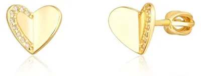 Immagine prodotto di Orecchini a cuore placcati oro con zirconi SVLE1739XH2GOSR