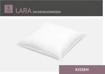 Produktbild von Spessarttraum Kleinkissen Lara Füllung: halbweiße fedrige Daune/Feder von der Gans Bezug: 100% Baumwolle Größe 60x60 cm
