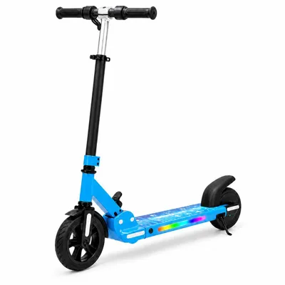 Produktbild von Draixcor Kinder E-Scooter Elektroroller ab 6 Jahren, klappbar, höhenverstellbar 110-160 cm, 6 Zoll Vollgummireifen, 14 km/h, LED-Lichtleiste, 6,5 kg