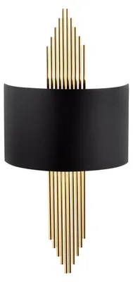 Image de Applique murale Lampe en métal noir et doré 35 x 22 x 10 cm E27 40 W IP20